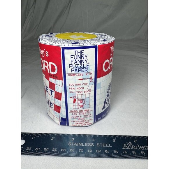 VTG Prank Toilet Paper Roll "Thinking Man's Crossword" NOS sealed 1975 Japan - Picture 2 of 5
